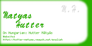 matyas hutter business card
