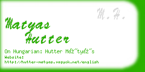 matyas hutter business card